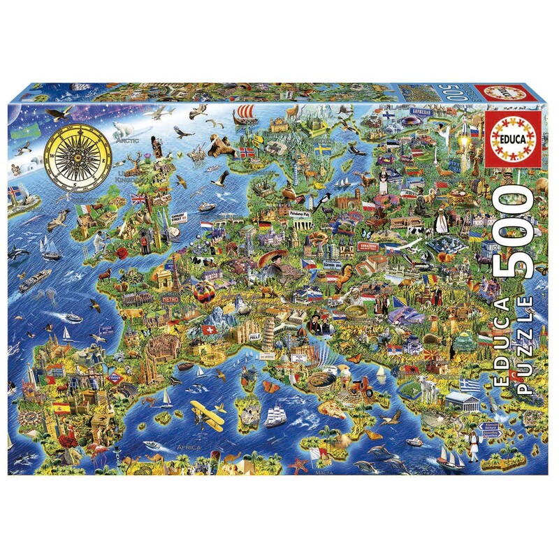 Verrückte Europa-Landkarte 500 Teile von Educa