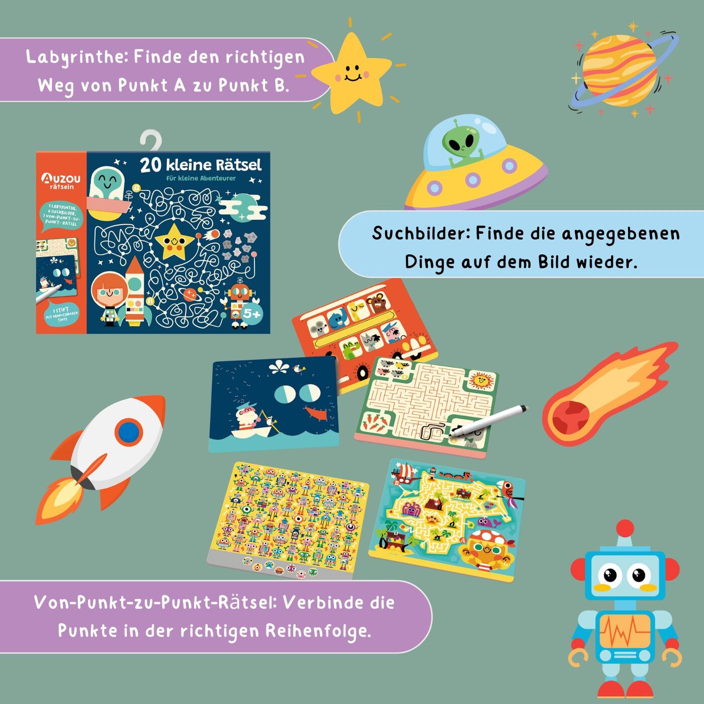 Weitere Produktbilder 20 kleine Rätsel für kleine Abenteurer von AUZOU 