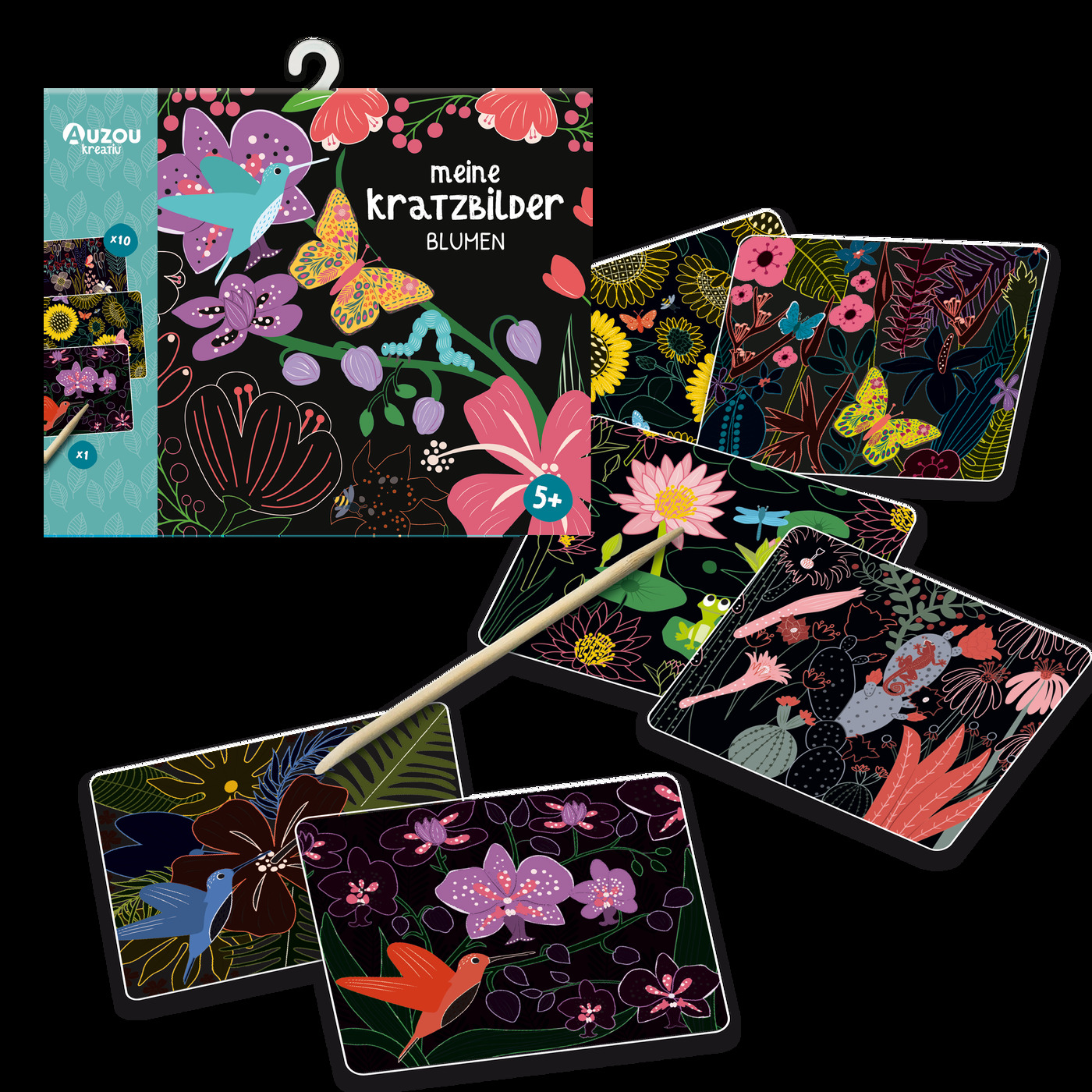More product images Kreativ-Set Meine Kratzbilder - Blumen von Auzou